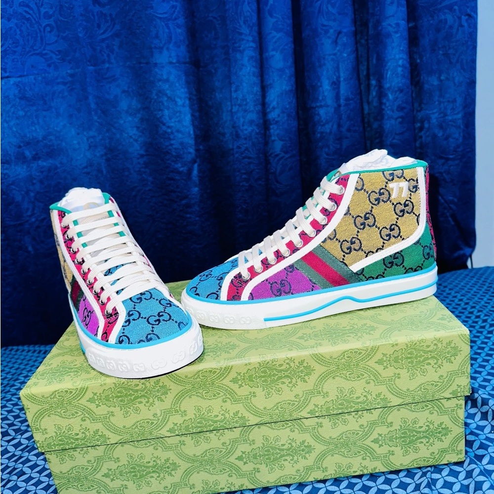Gucci Colorful Logo High-Top Sneakers